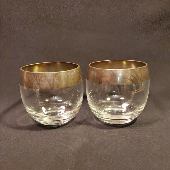 2 Vintage Dorothy Thorpe Silver Band Glasses Large Roly Poly Glasses - Picture 1 of 8